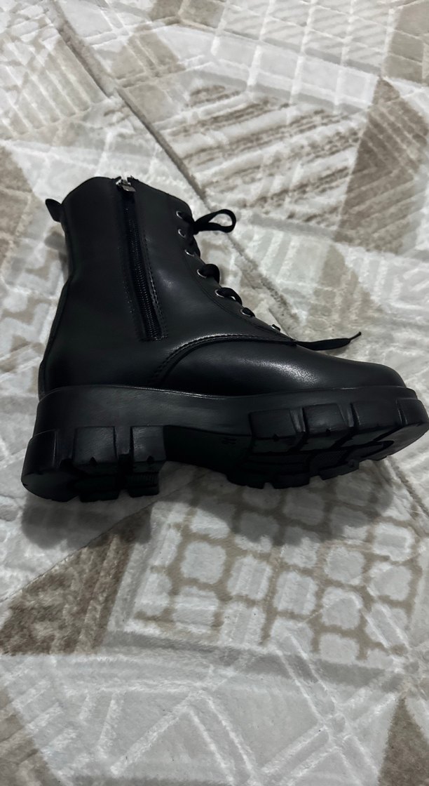 Siyah Goth Tarzı Lastik Kadın Bot 37 numara - Görsel 2