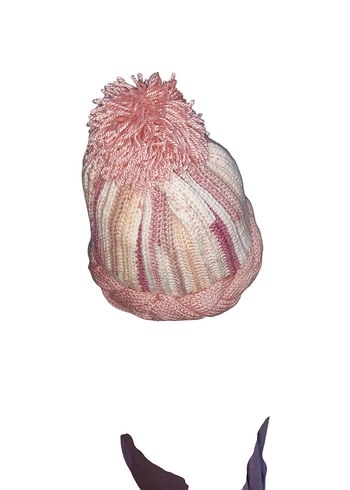 Pembe Alacalı Örgü Kadın Bere - Görsel 3