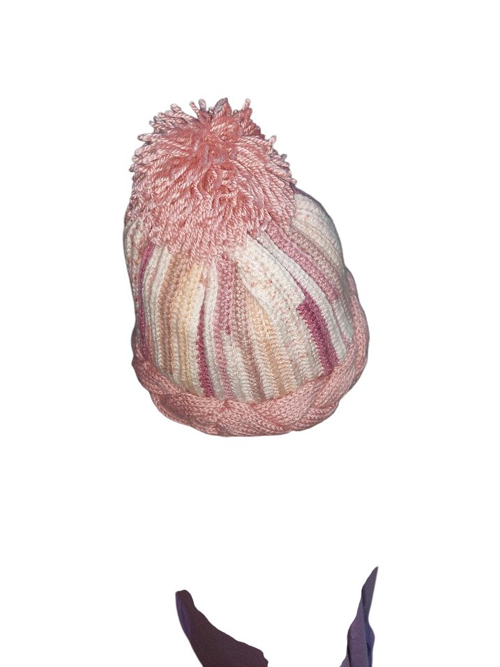 Pembe Alacalı Örgü Kadın Bere - Görsel 3