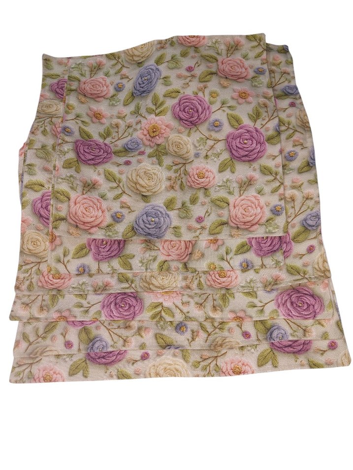 Kırmızı Nakış efektli Masa Örtüsü kırlent kılıfı  ranırlık kumaş - Görsel 2