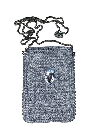 Gri El Örgüsü Kadın Çapraz Çanta - Görsel 3