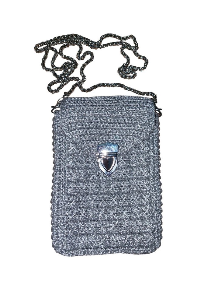 Gri El Örgüsü Kadın Çapraz Çanta - Görsel 3