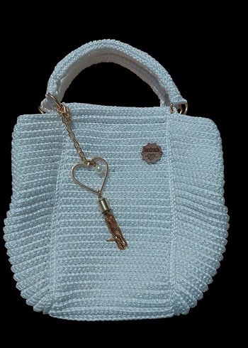 Beyaz El  Örgüsü Kadın Çanta - Görsel 4