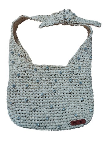 Beyaz El Örgüsü Kadın Çanta - Görsel 2