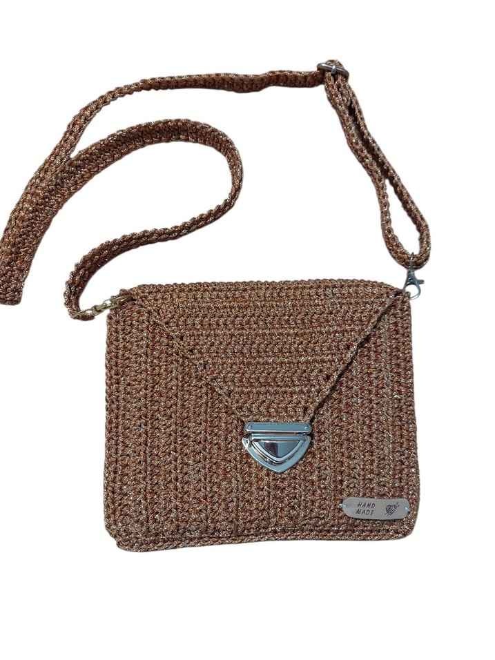 Örgü Kahverengi Bohem Kadın Çanta - Görsel 3