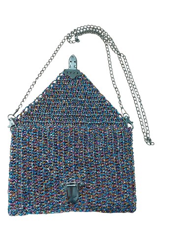 Renkli Zincir Detaylı Örgü Kadın Çanta - Görsel 2