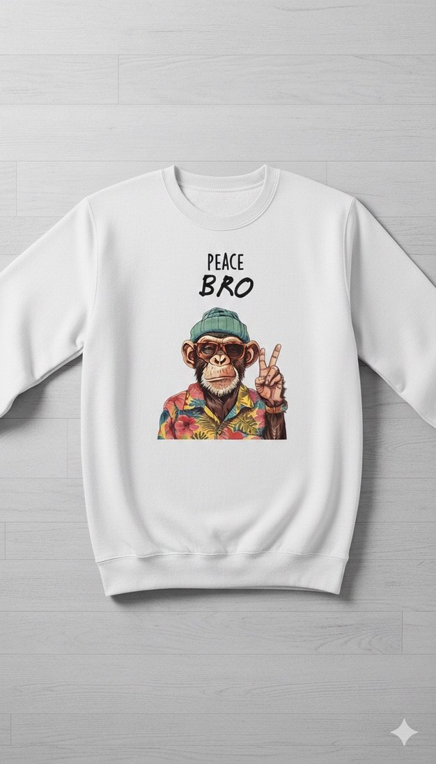 Siyah Baskılı Erkek Sweatshirt - Görsel 2