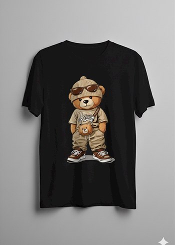 Beyaz Baskılı Pamuklu Tişört - Görsel 2