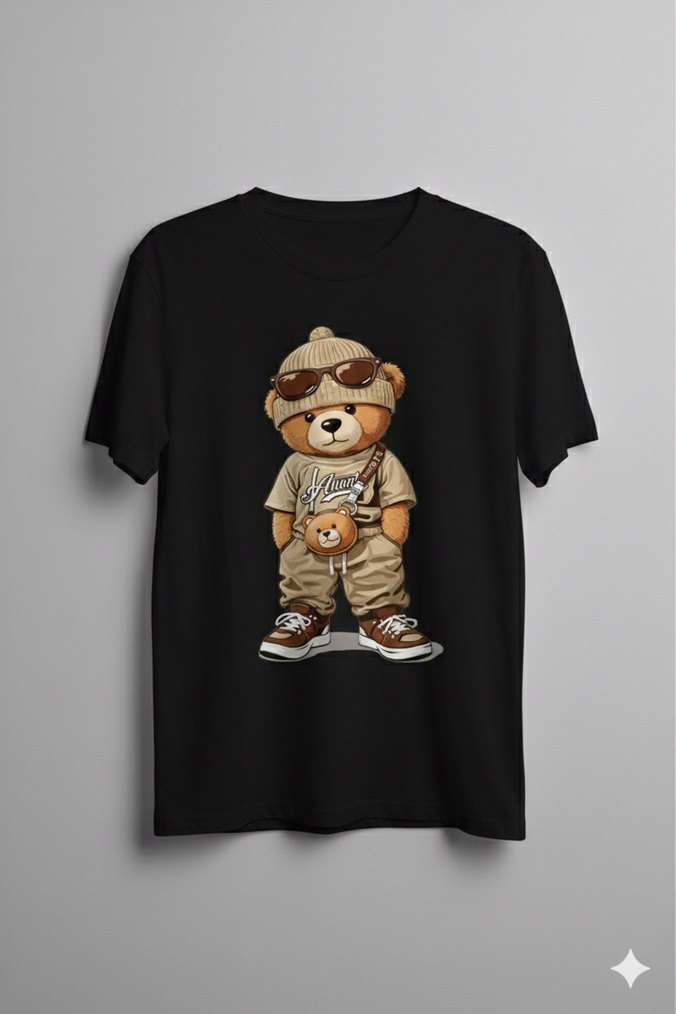 Beyaz Baskılı Pamuklu Tişört - Görsel 2