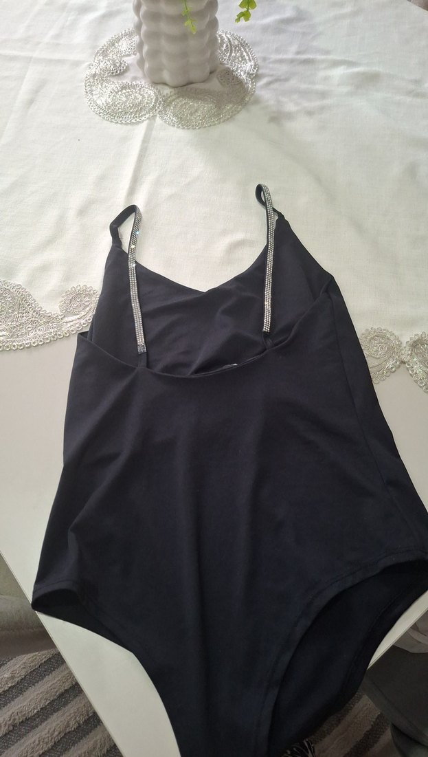 Siyah, İnce Askılı Kadın Mayo - Görsel 2