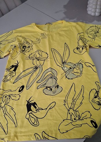 Sarı Baskılı Kız Tişörtü - Görsel 2