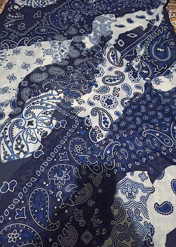 Kadın Bohem Mavi Desenli Şal - Görsel 2