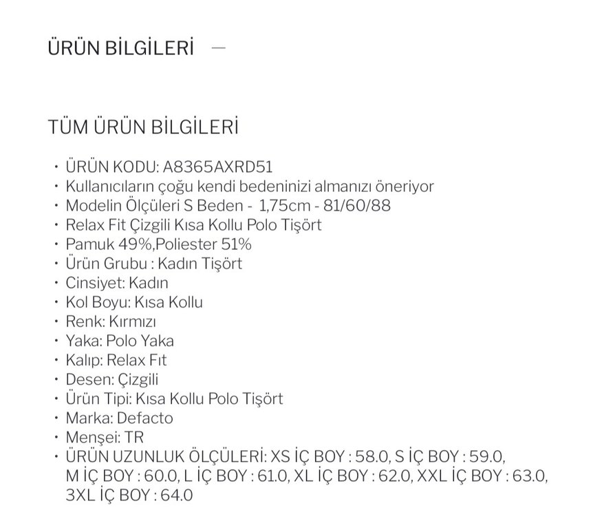 Kadın Beyaz Kırmızı Çizgili Kısa Kollu tişört - Görsel 3