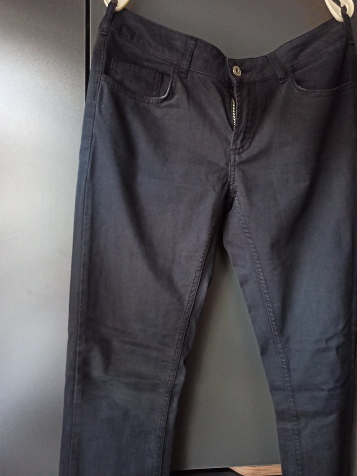 Siyah Kadın Denim Pantolon Regular Fit - Görsel 2