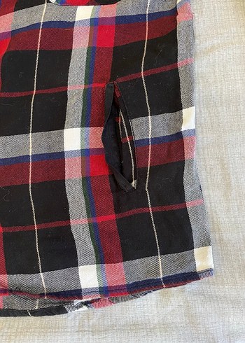 Kırmızı Ekose Düğmeli Gömlek - Görsel 3