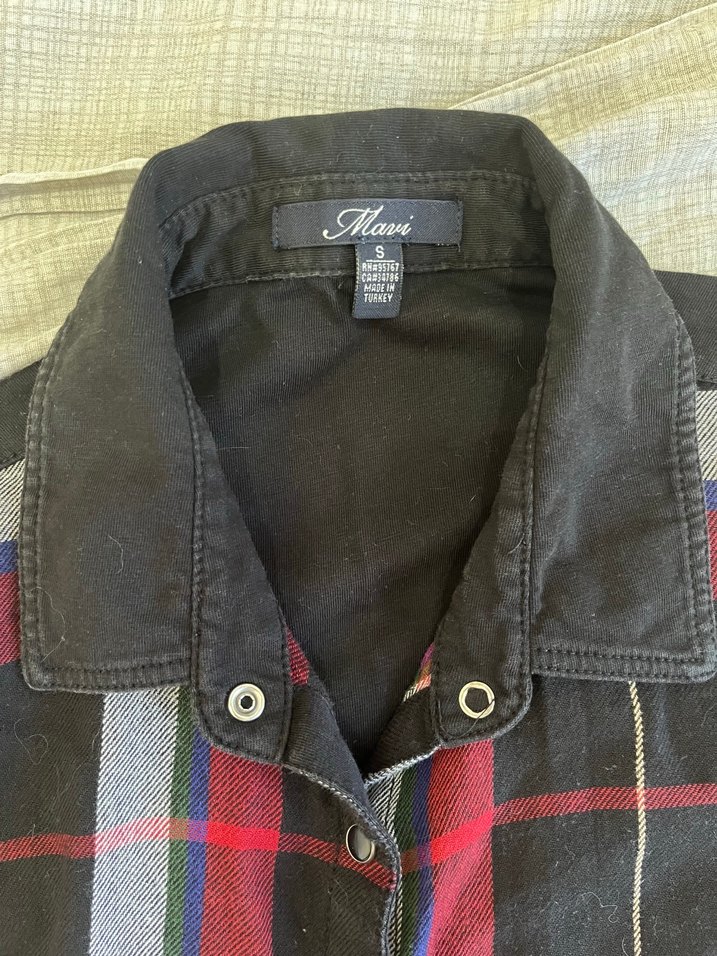 Kırmızı Ekose Düğmeli Gömlek - Görsel 4