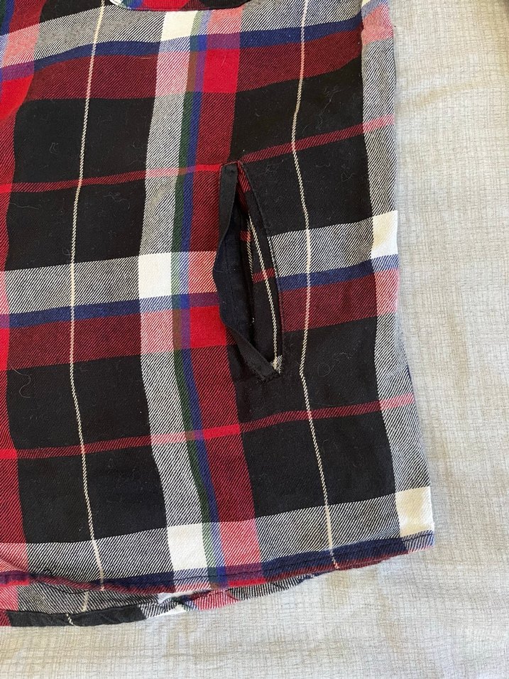 Kırmızı Ekose Düğmeli Gömlek - Görsel 3