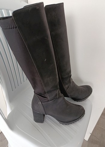 Esnek Kumaşlı Topuklu Çizme - Görsel 2