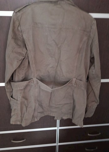 Düğmeli haki Kadın Ceket - Görsel 3