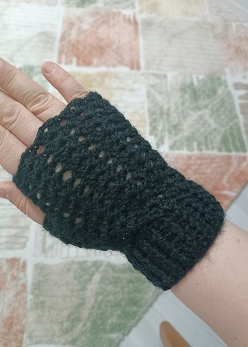 Siyah Örgü Kadın Eldiveni - Görsel 2