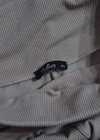 Bej fitilli yüksek bel kadın tayt - Görsel 2