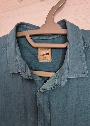 Erkek Mavi Denim Gömlek Uzun Kollu - Görsel 2