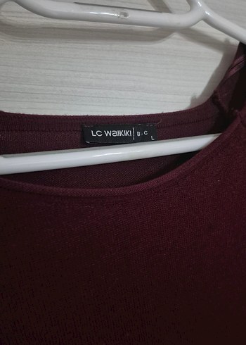 Bordo Kadın Uzun Kollu Triko - Görsel 2