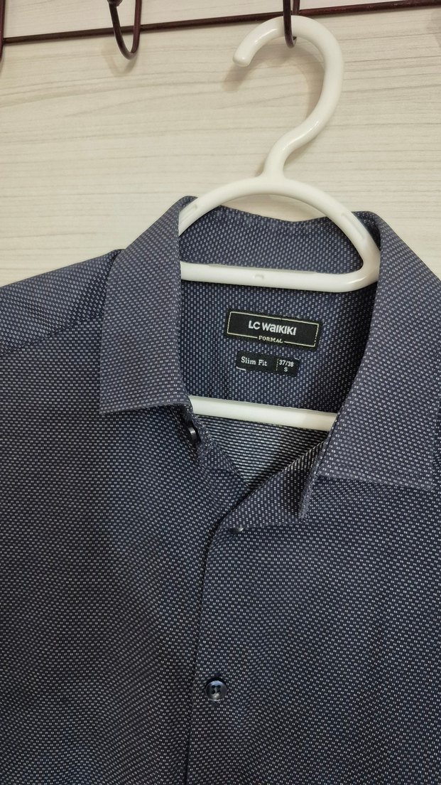 lacivert düğmeli Erkek Gömlek - Görsel 2