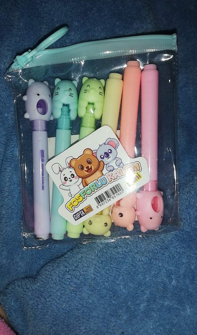 Pastel Renkli Hayvan Figürlü Fosforlu Kalem Seti - Görsel 2