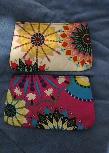 Renkli Bohem Kadın Makyaj Çantası 2 adet - Görsel 2