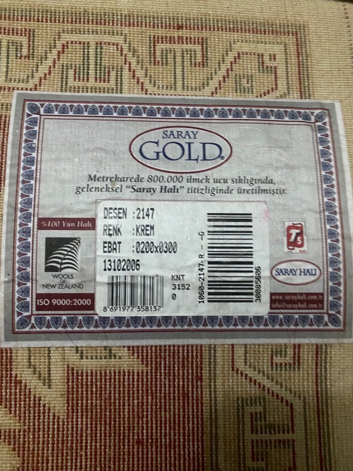 %100 yün Saray Halı - Görsel 4