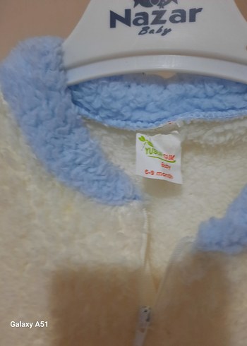 Bebek Erkek Beyaz Peluş Tulum Ayıcık Detaylı - Görsel 4