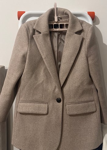 Bej Kadın Midi Yün Kaban - Görsel 6