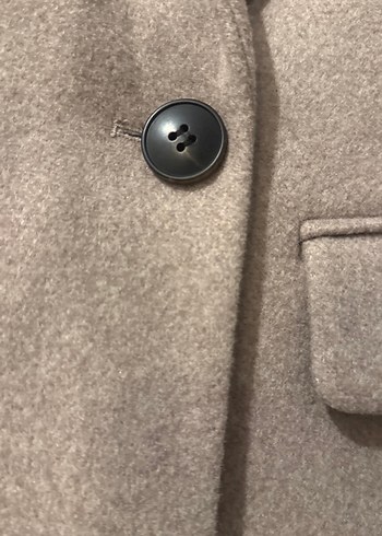 Bej Kadın Midi Yün Kaban - Görsel 2