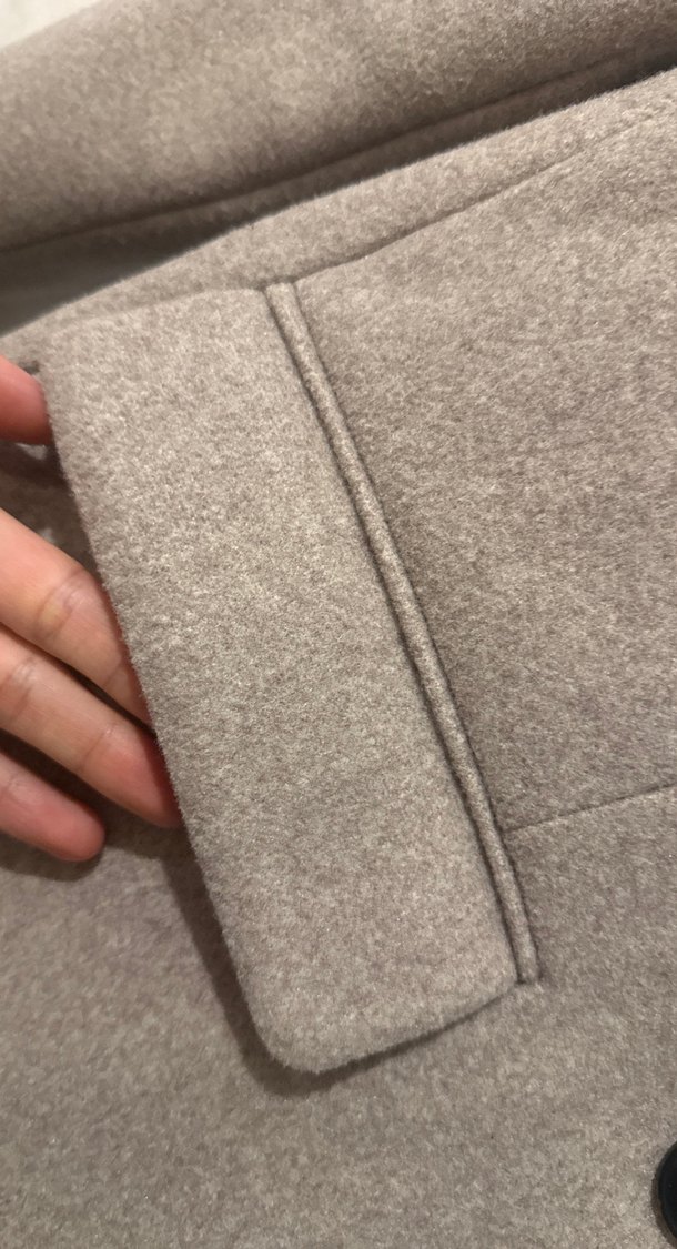 Bej Kadın Midi Yün Kaban - Görsel 3