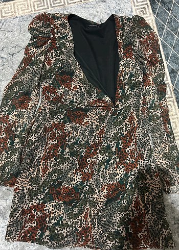 Leopar Desenli  elbise - Görsel 3