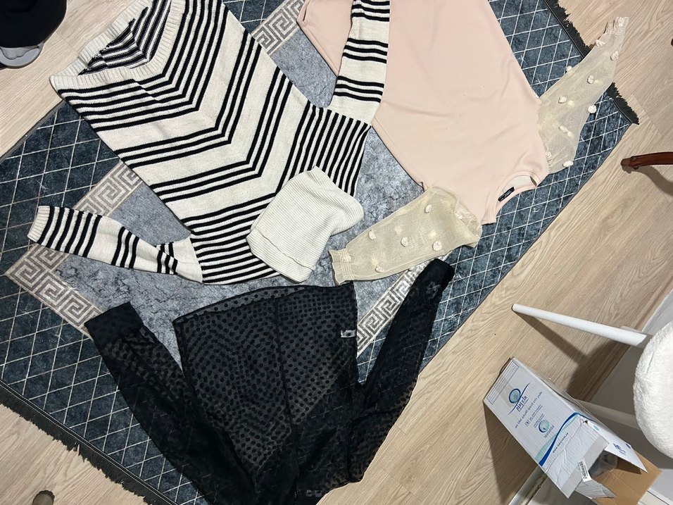 Elbşse tunik m-L beden , defacto kazak s beden , transparan bluz - Görsel 2