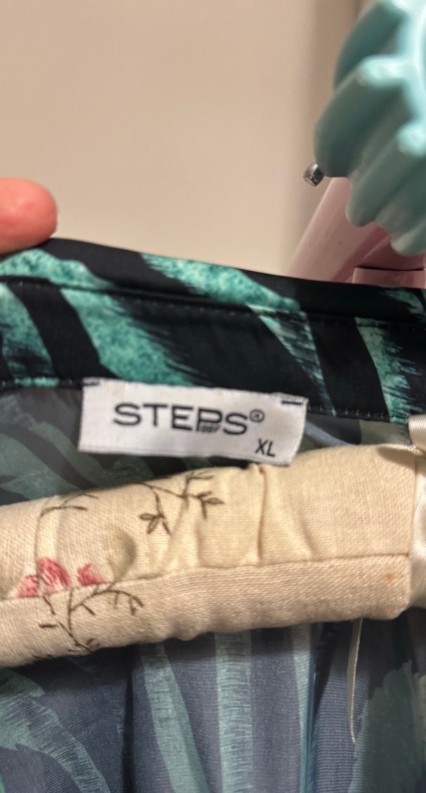 Yeşil Batik Desenli Uzun Kollu Kadın Gömlek - Görsel 3