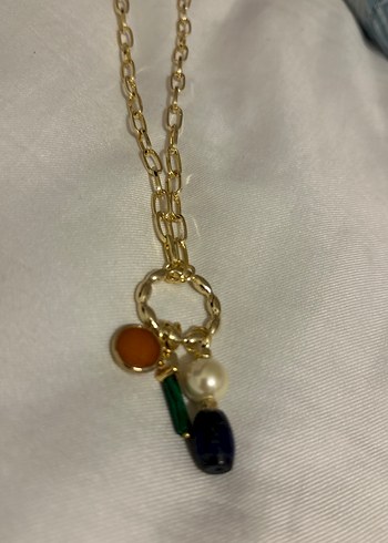 Zincir Detaylı Uzun Altın Bohem Kolye - Görsel 2