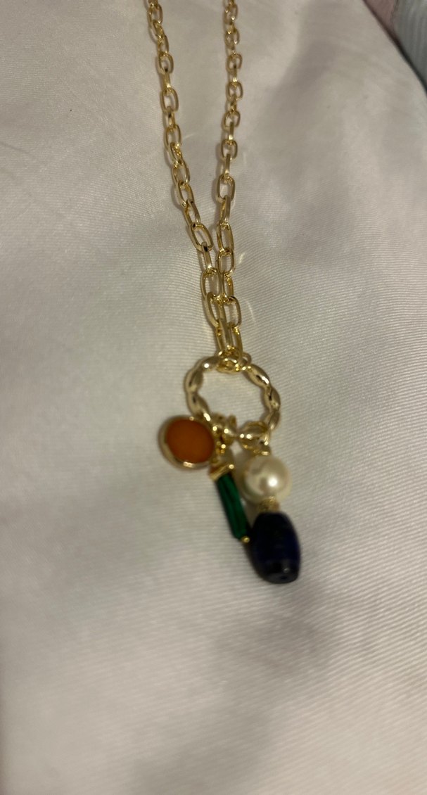 Zincir Detaylı Uzun Altın Bohem Kolye - Görsel 3