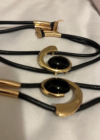 Yılan Desenli Altın Renk Mini Gotik Kolye - Görsel 2