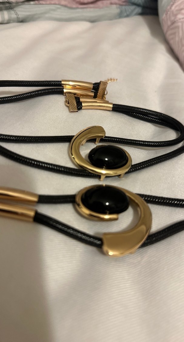 Yılan Desenli Altın Renk Mini Gotik Kolye - Görsel 2