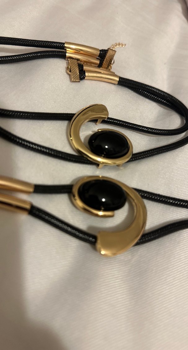 Yılan Desenli Altın Renk Mini Gotik Kolye - Görsel 3