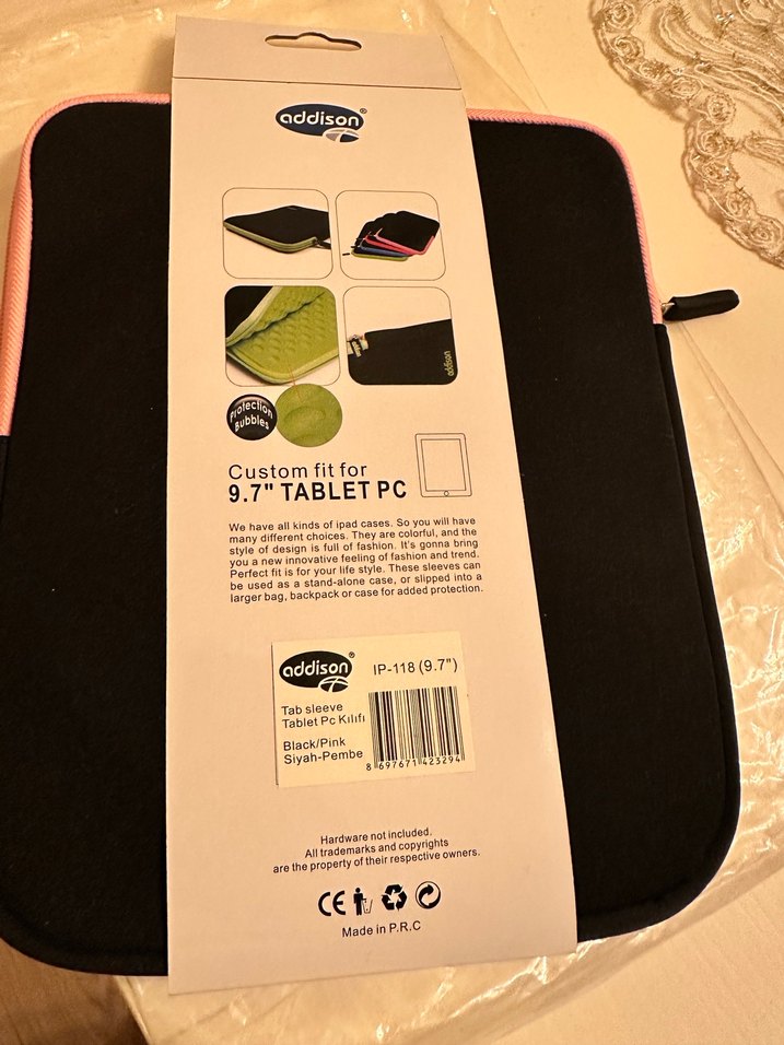 Addison 9.7" Tablet Kılıfı - Pembe Siyah - Görsel 3