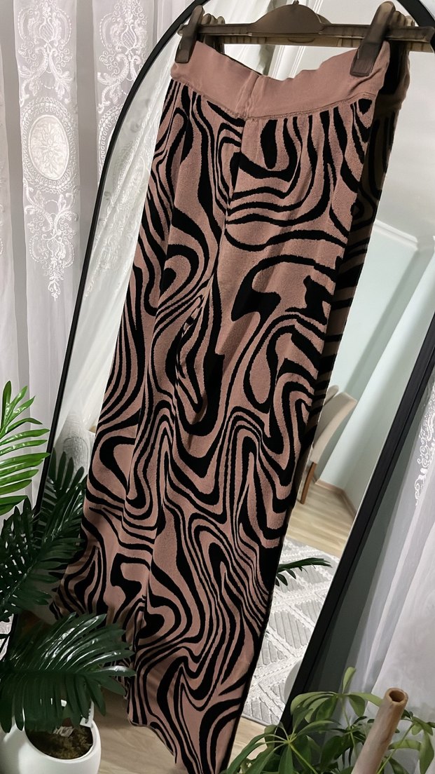 Drapeli Kahverengi Zebra Desenli - Görsel 2