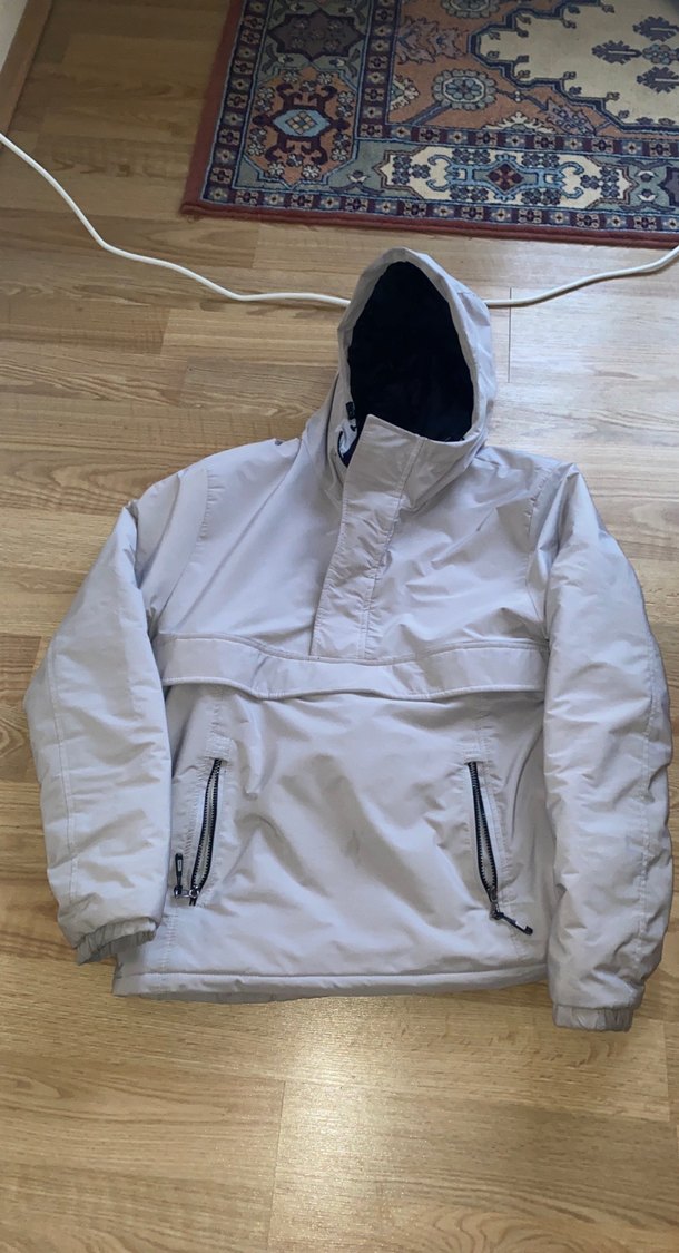 Erkek Beyaz Kapüşonlu Polar Mont - Görsel 2