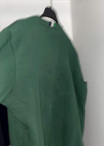 Erkek Yeşil Oversize Bisiklet Yaka Sweatshirt - Görsel 4