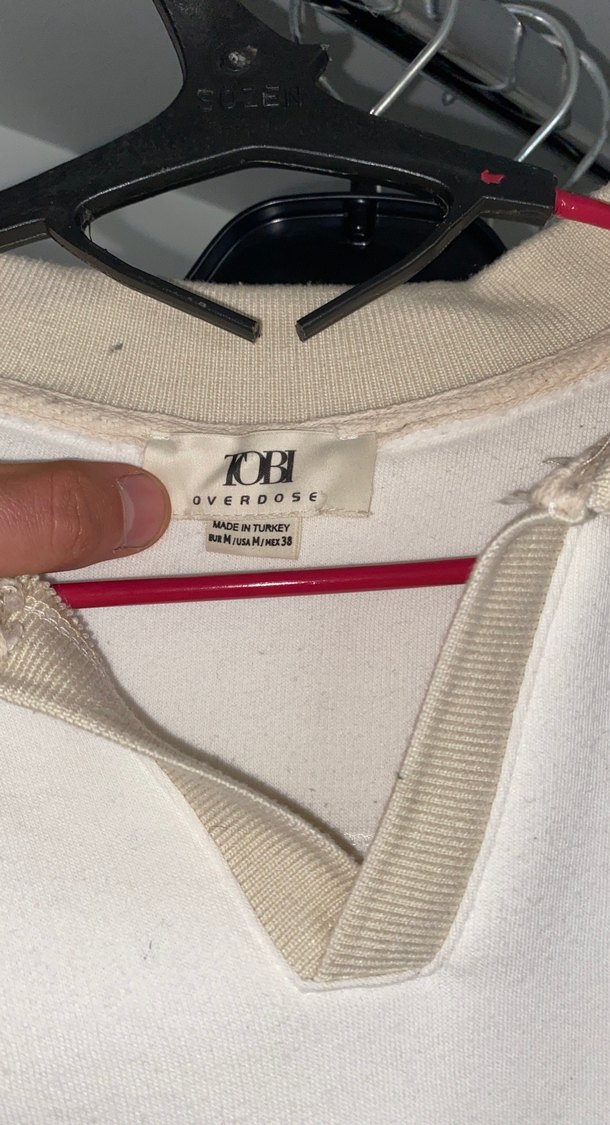 Beyaz Yakalı Erkek Sweatshirt - Görsel 2