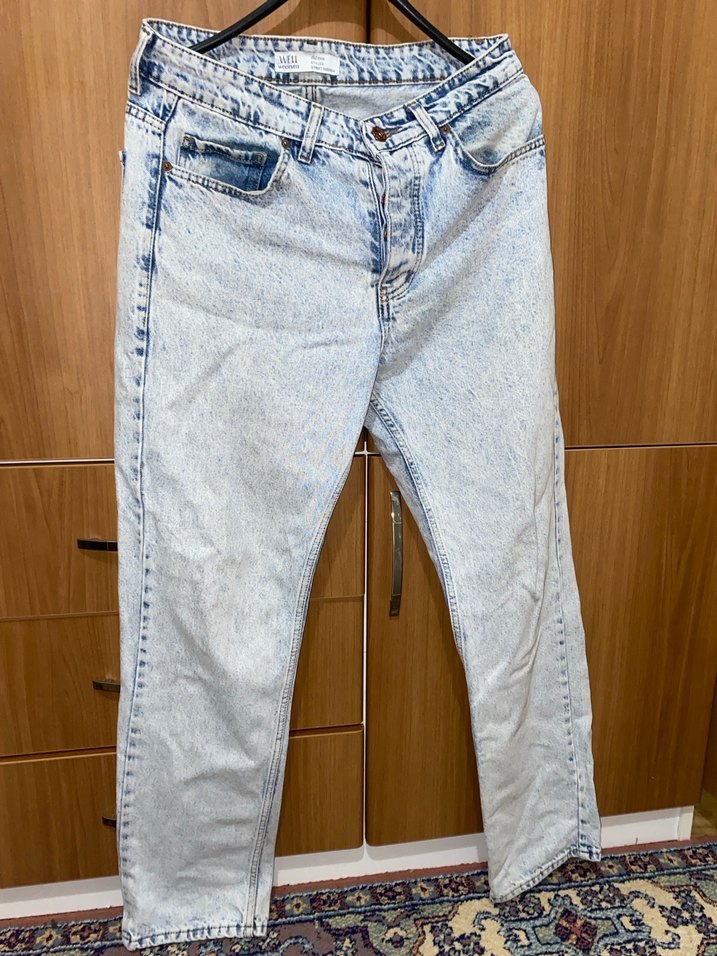 Erkek Buz Mavisi Baggy Pantolon - Görsel 2