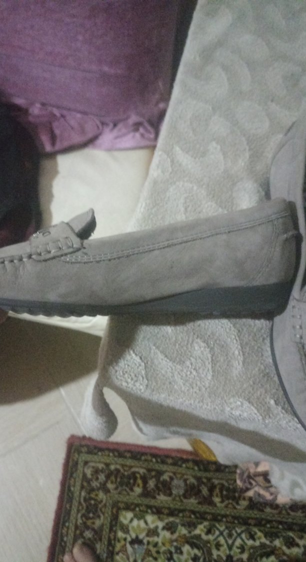 Gri Süet Tokalı Dolgu Topuklu Kadın Babet - Görsel 2